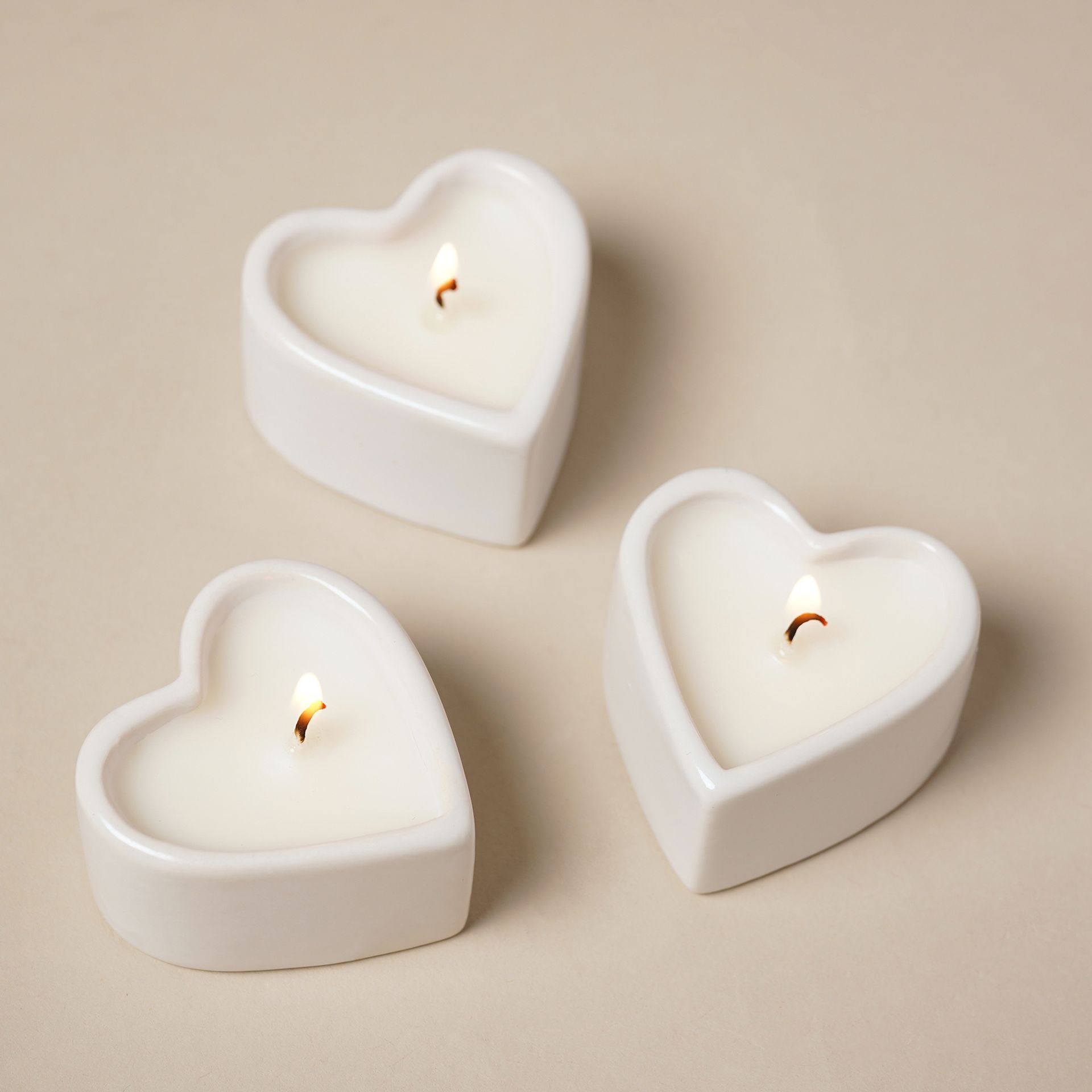 Amore | Set of 3 Heart Candles - 30 Years