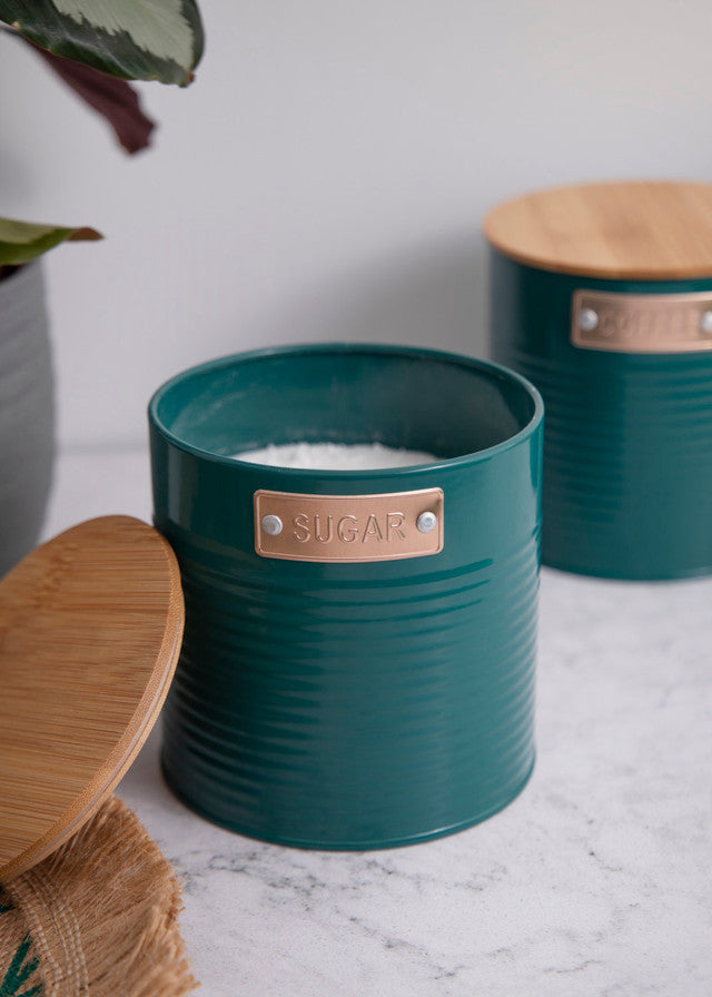 Tea, Coffee and Sugar Canisters Set | Teal
