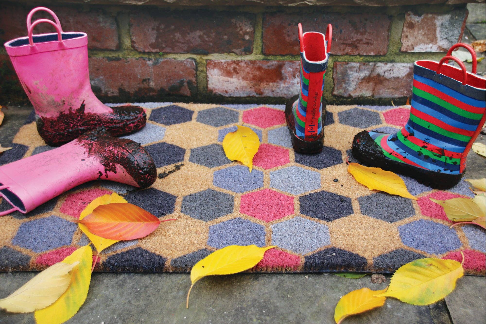 Geo Hexagon 2 | Coir Door Mat