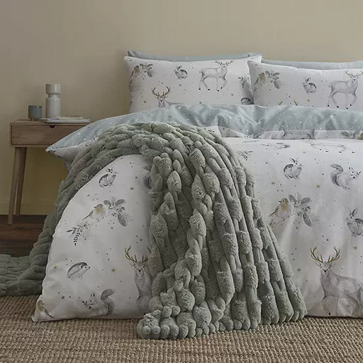 Sage Carved Faux Fur Throw