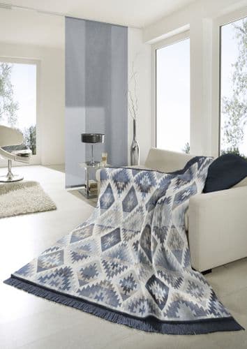 Ikat Diamond Throw | Blue