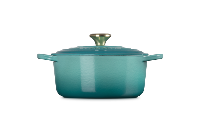 Le Creuset Signature Cast Iron Round Casserole 24cm Bleu Riviera