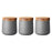 Set Of 3 Grey Storage Canisters