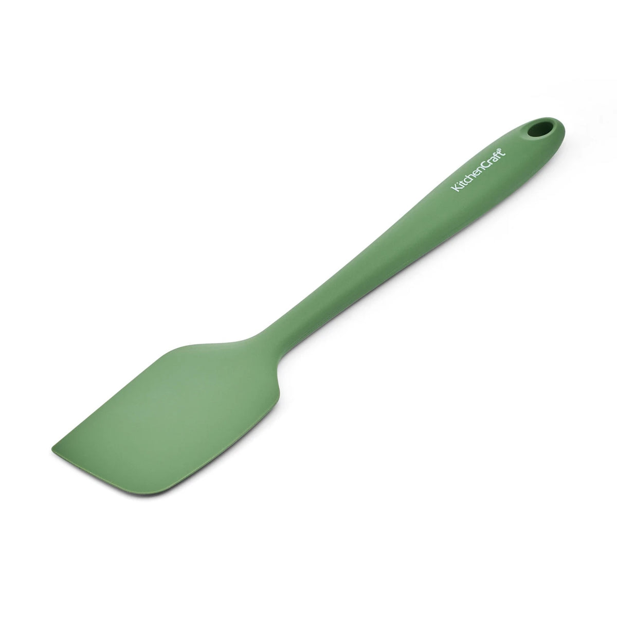 KitchenCraft Silicone Scraper Spatula, Non-Stick Safe and Heat-Resistant, Green | 27cm
