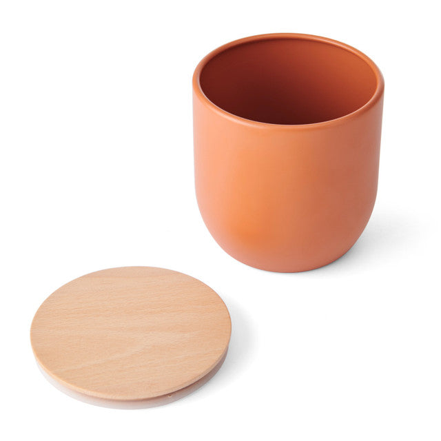 Idilica Kitchen Canister with Beechwood Lid | Terracotta
