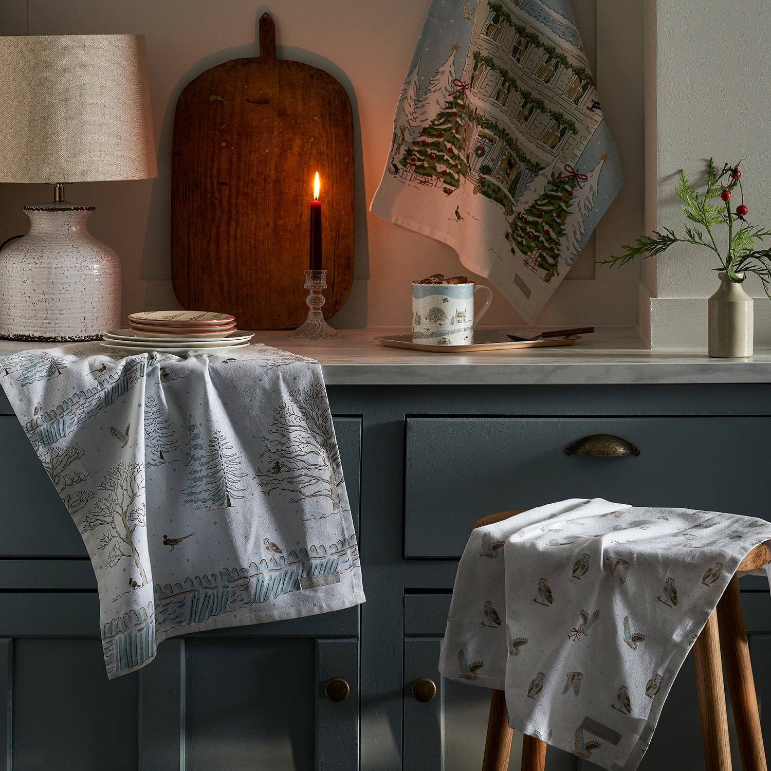 Christmas House Tea Towel