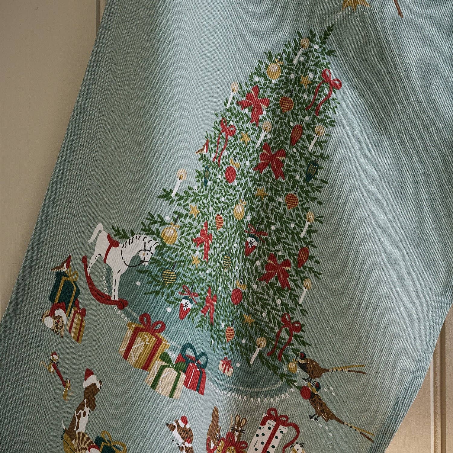 Cosy Christmas Scene Tea Towel