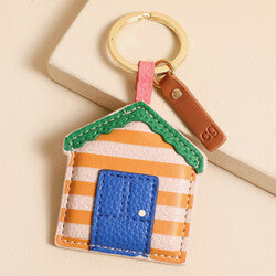 Striped Beach Hut | Keyring