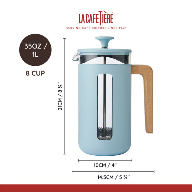 Pisa 8 Cup Cafetiere | Sky Blue