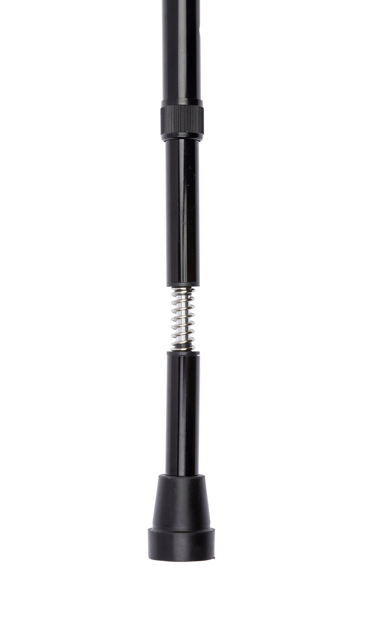 Black Natural Wooden Derby Handle Adjustable Stick With Shock Absorber