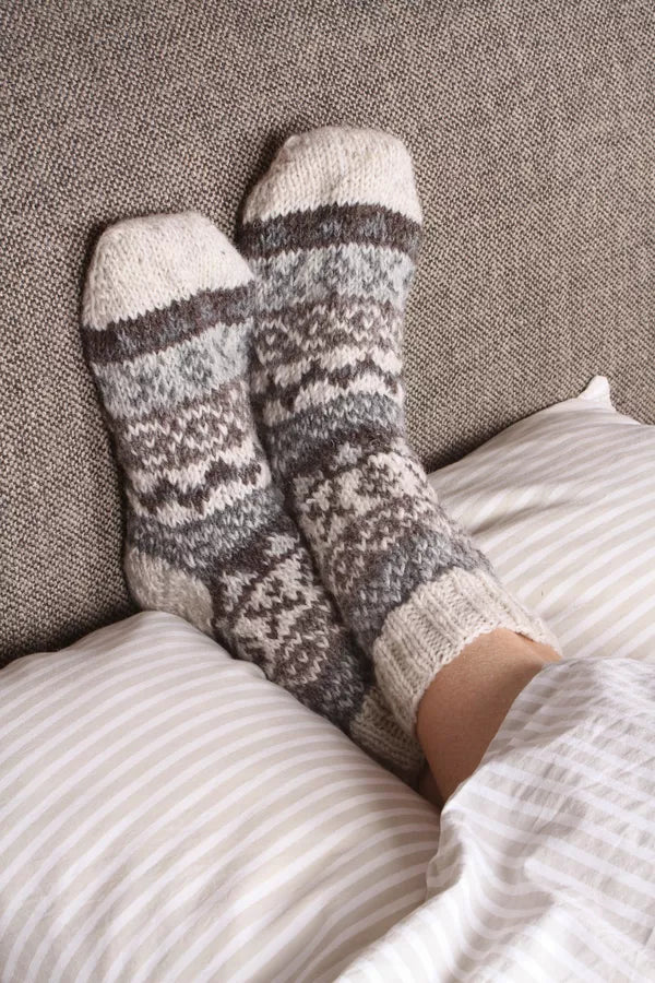 Classic Fairisle Sofa Socks | Natural