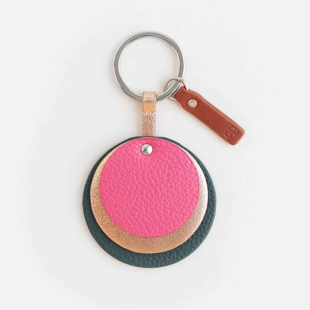 Green/Pink Layered Spot Keyring