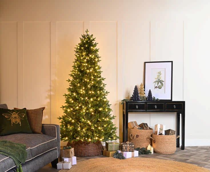 Slim Prelit Willow Lake Pine Christmas Tree