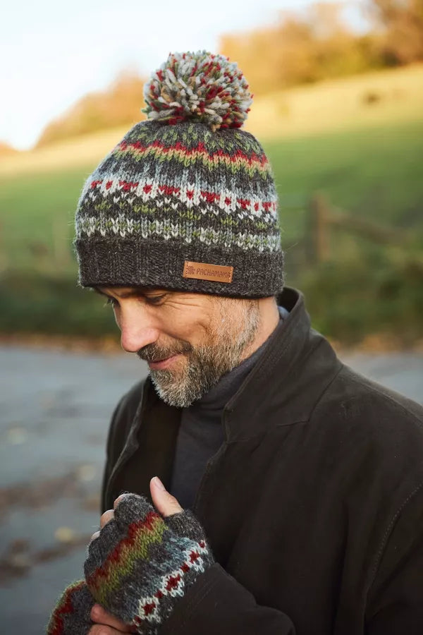 Mens Westport Bobble Beanie | Earth