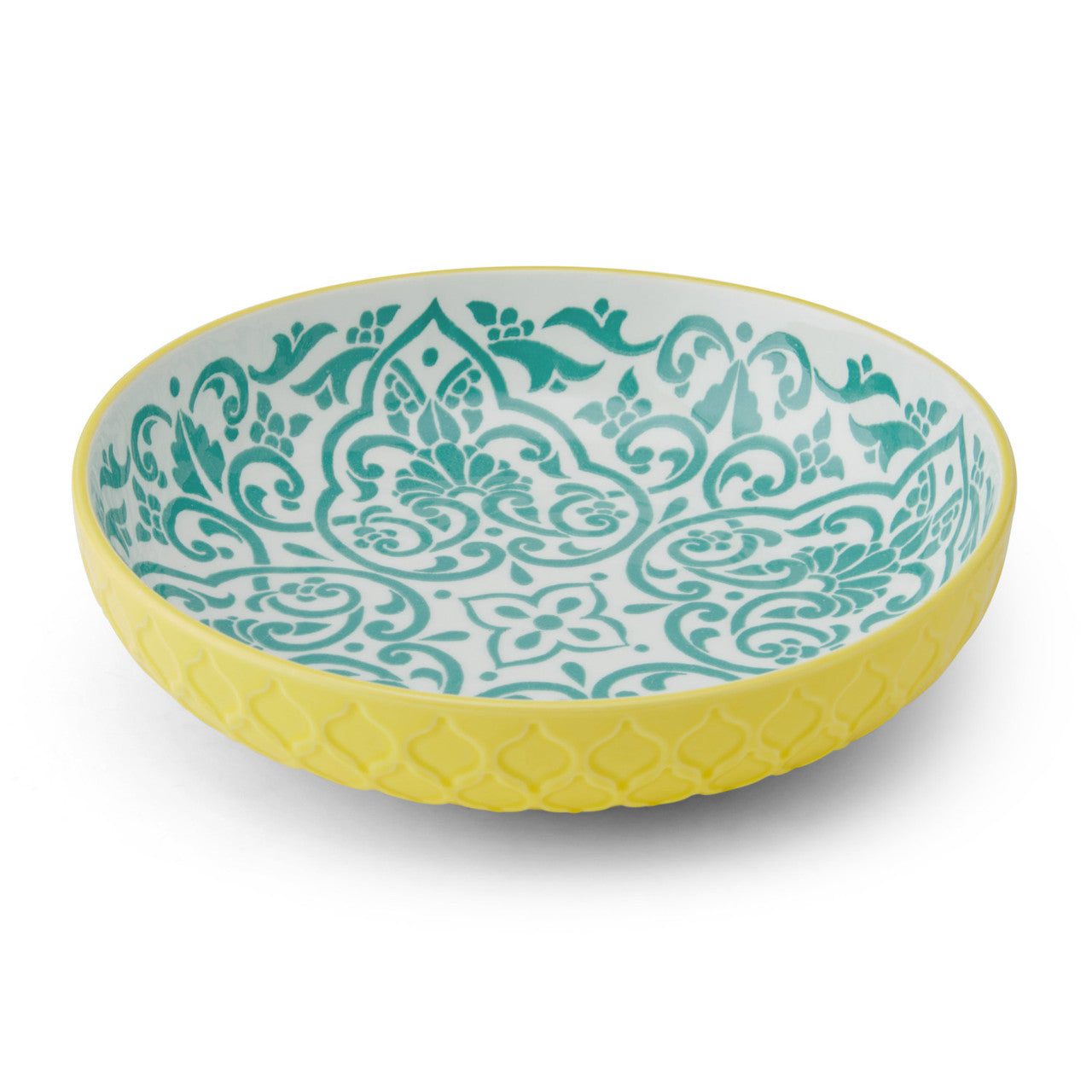Yellow Geometric Pasta Bowl