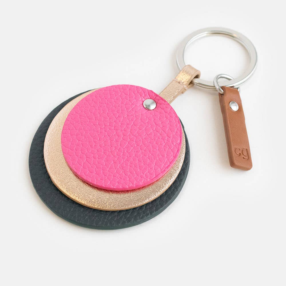 Green/Pink Layered Spot Keyring
