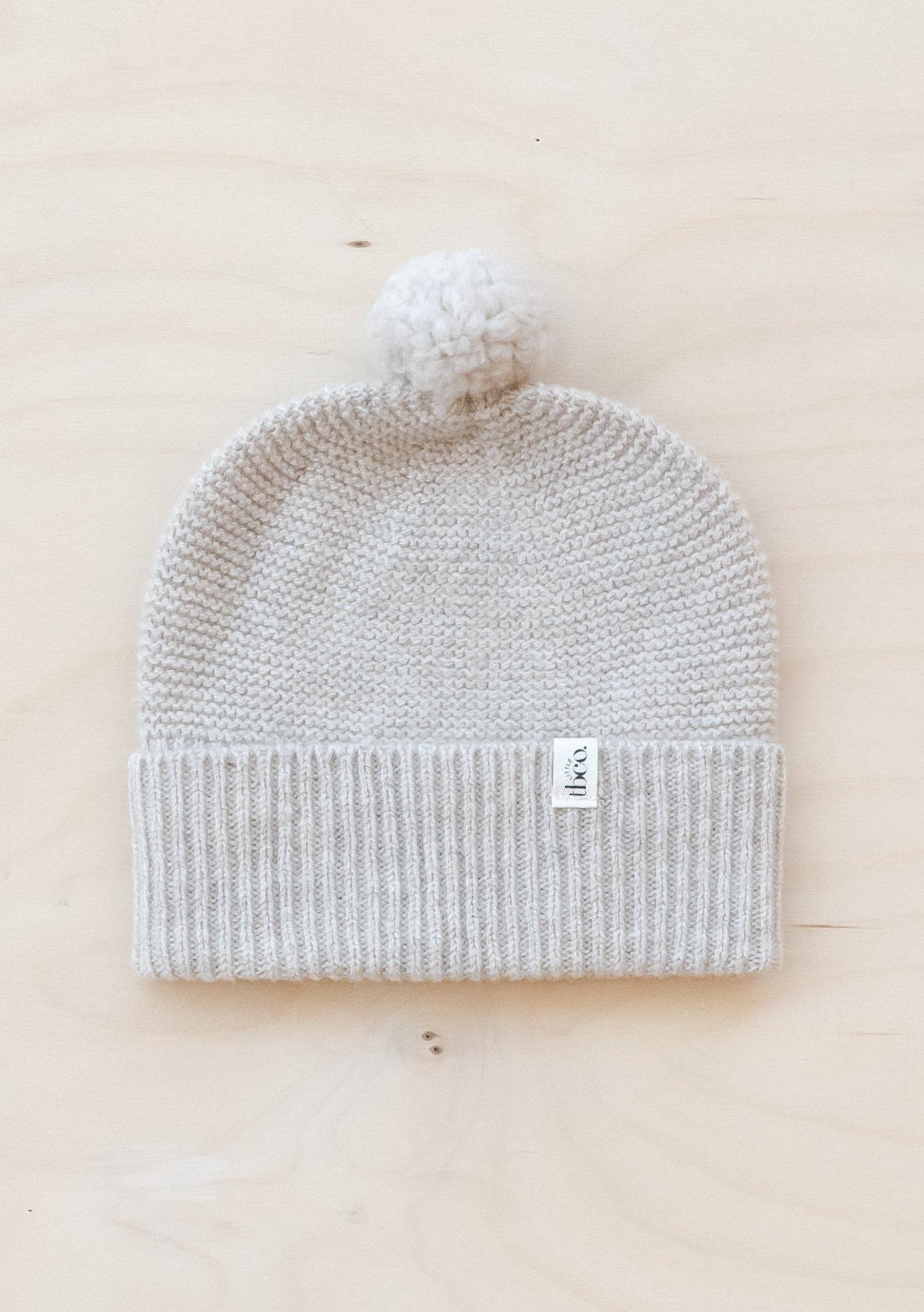 Merino Wool Baby Beanie in Oatmeal Melange