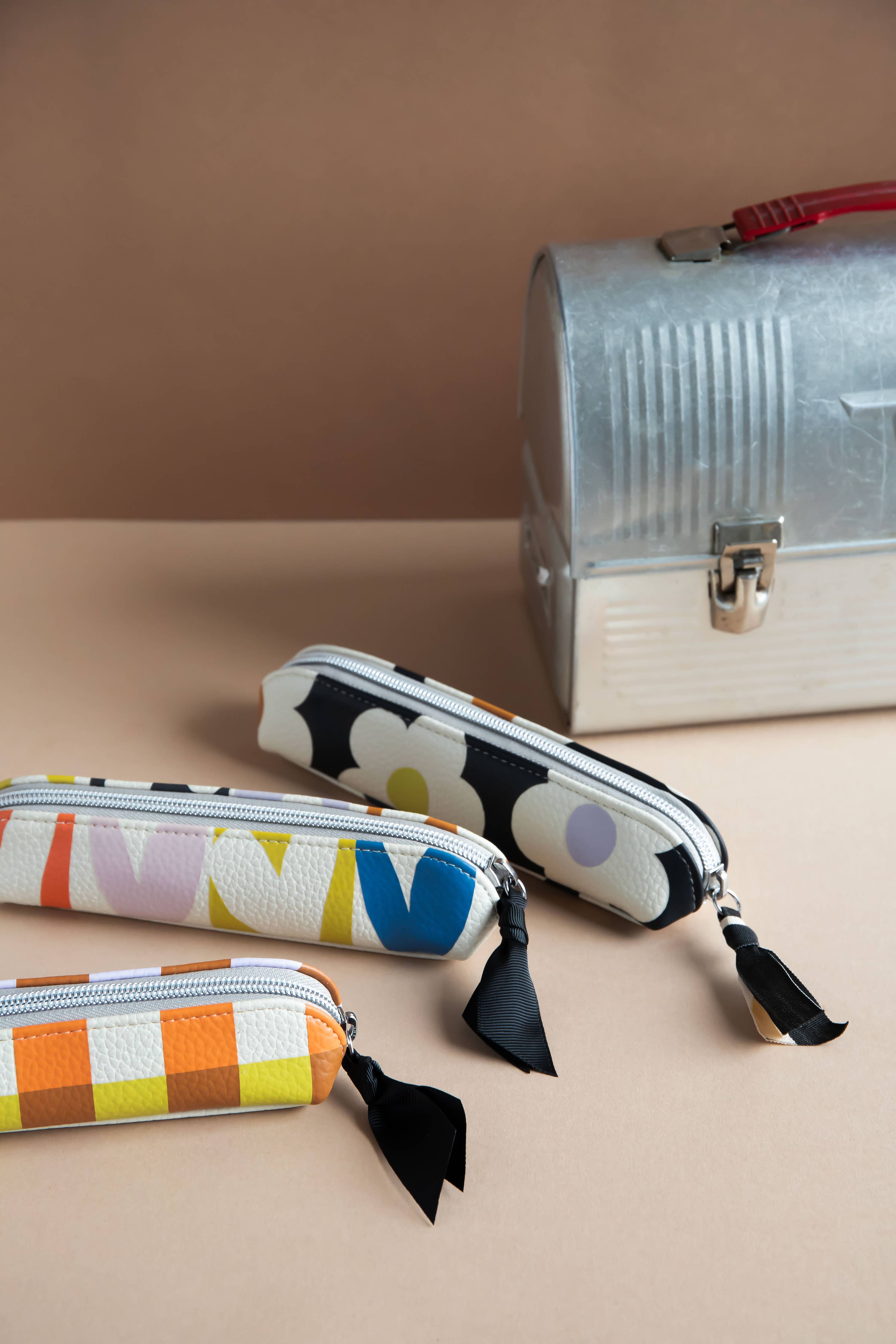 Multi Flower Charcoal Pencil Case