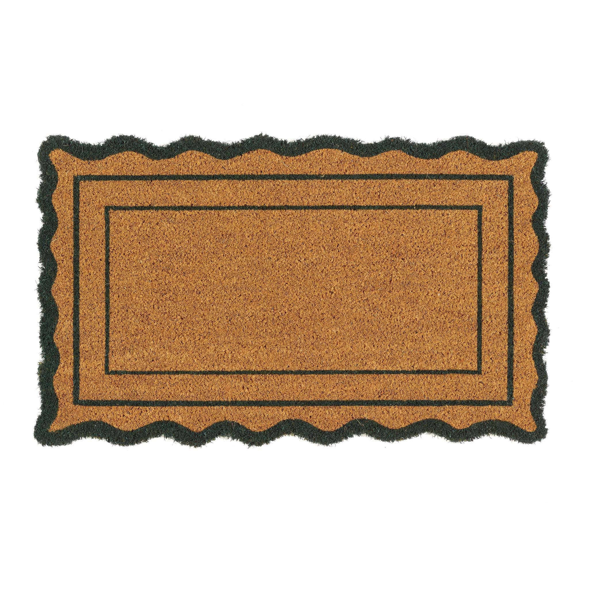 Green Scallop Border | Coir Doormat