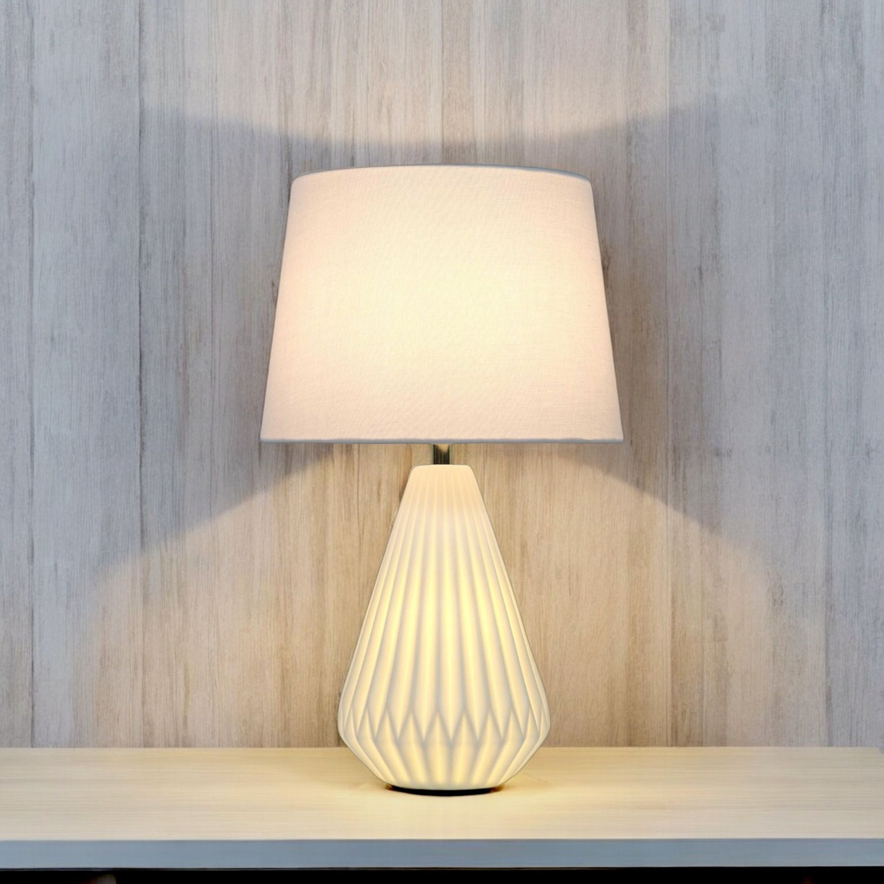 Fallon 2 Light Table Lamp Pearl White