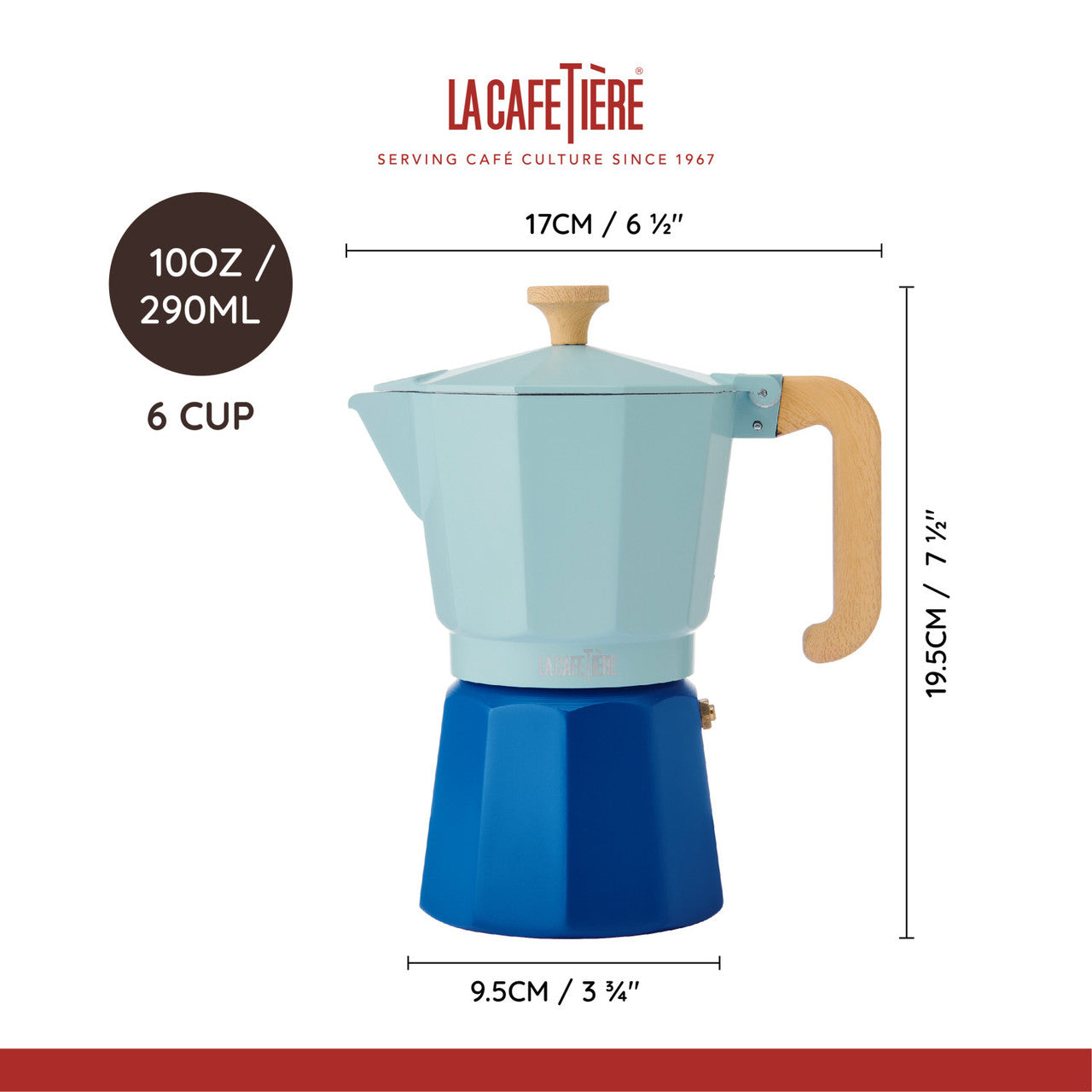 Venice 6-Cup Espresso Maker | Sky Blue