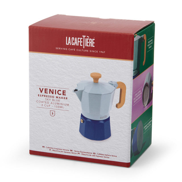 Venice 3-Cup Espresso Maker | Sky Blue