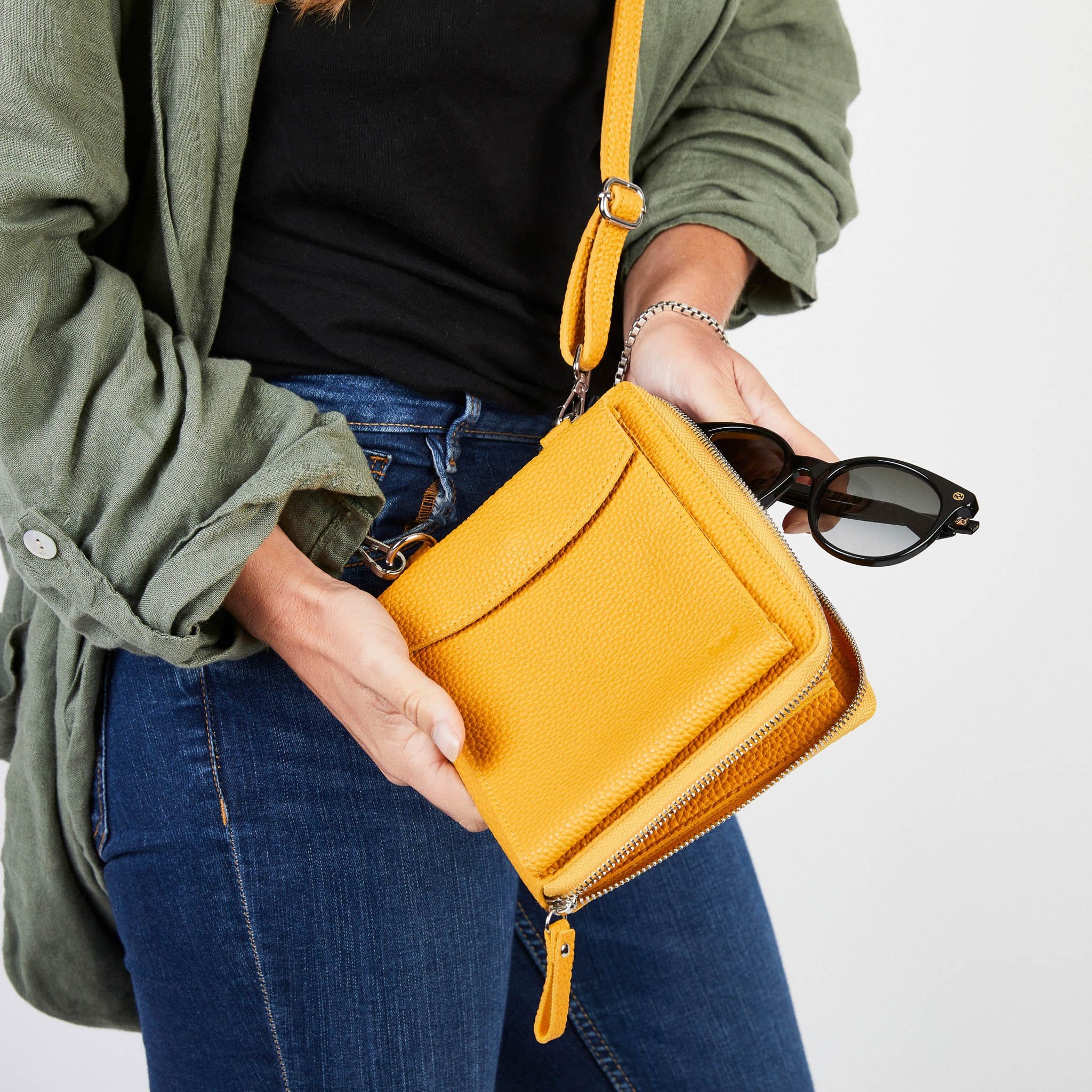 Mustard Columbian Cross Body Bag