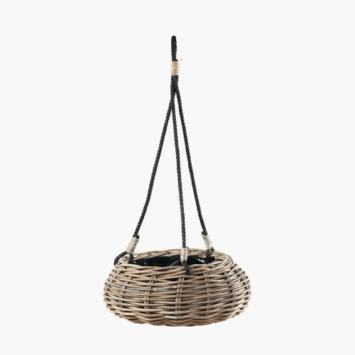 Indoor | Outdoor Grey Rattan Hanging Basket