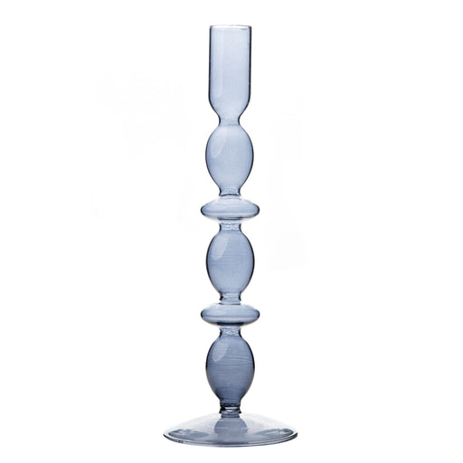 Glass Candlestick Holder | Grey