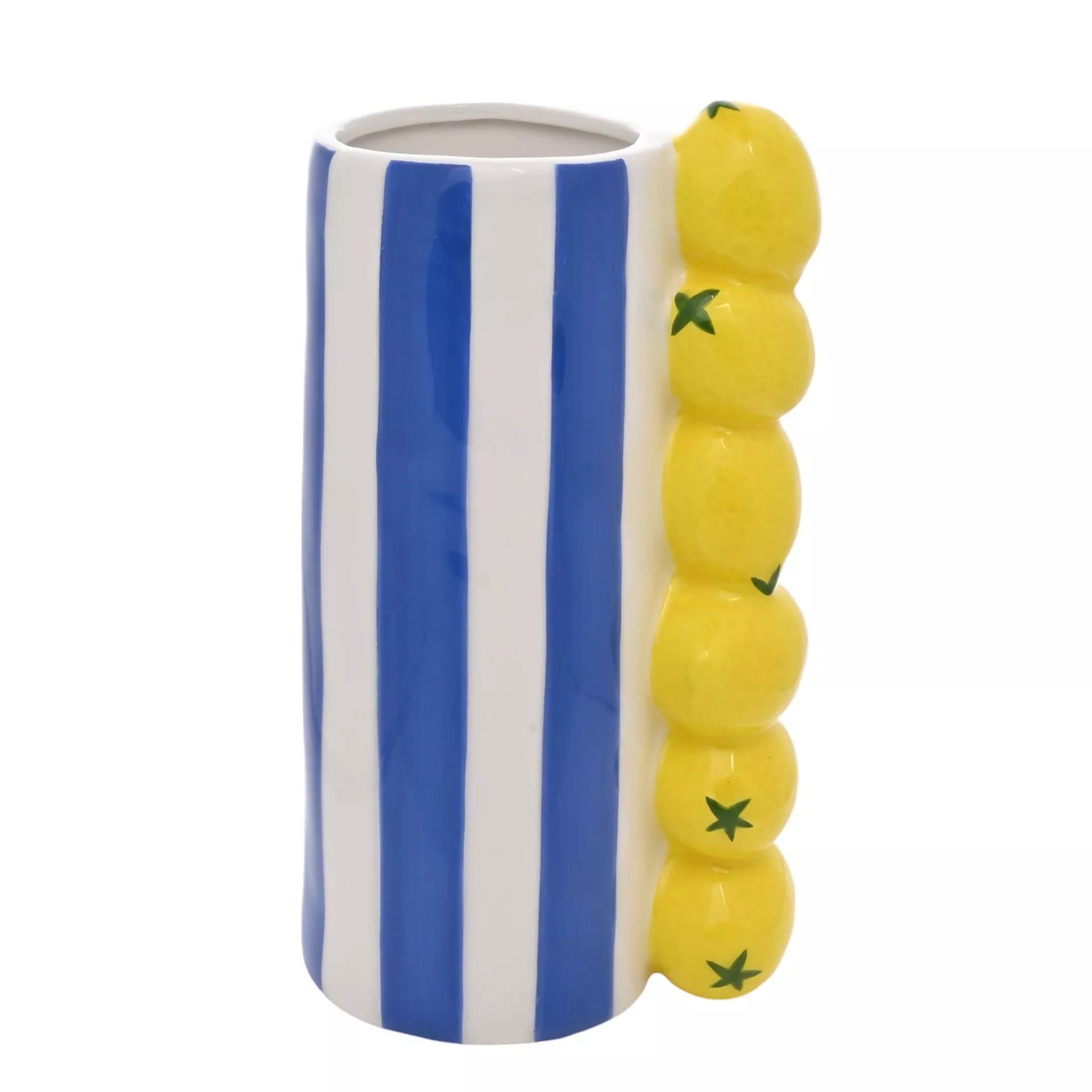 Lemon Vase With Blue Stripes