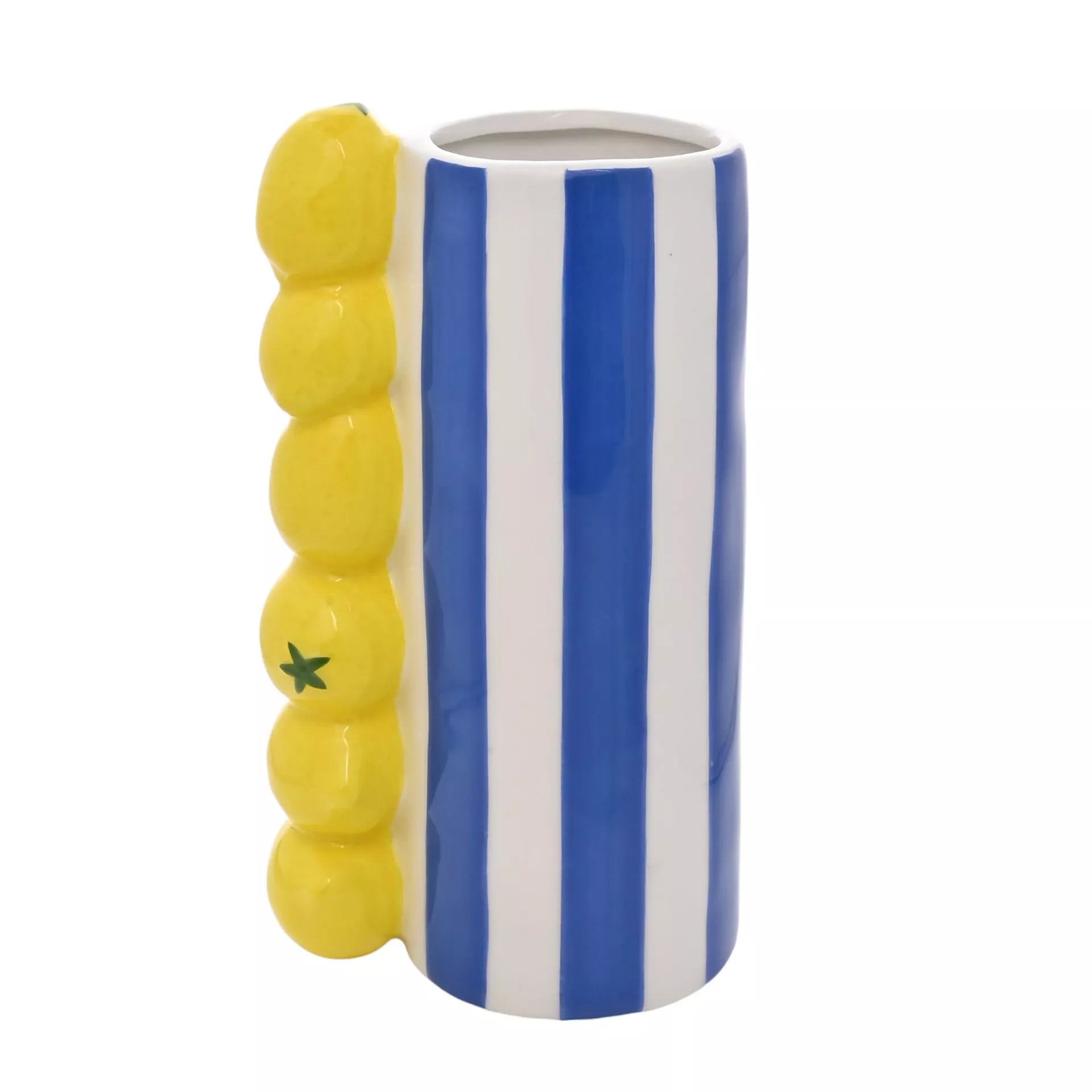 Lemon Vase With Blue Stripes
