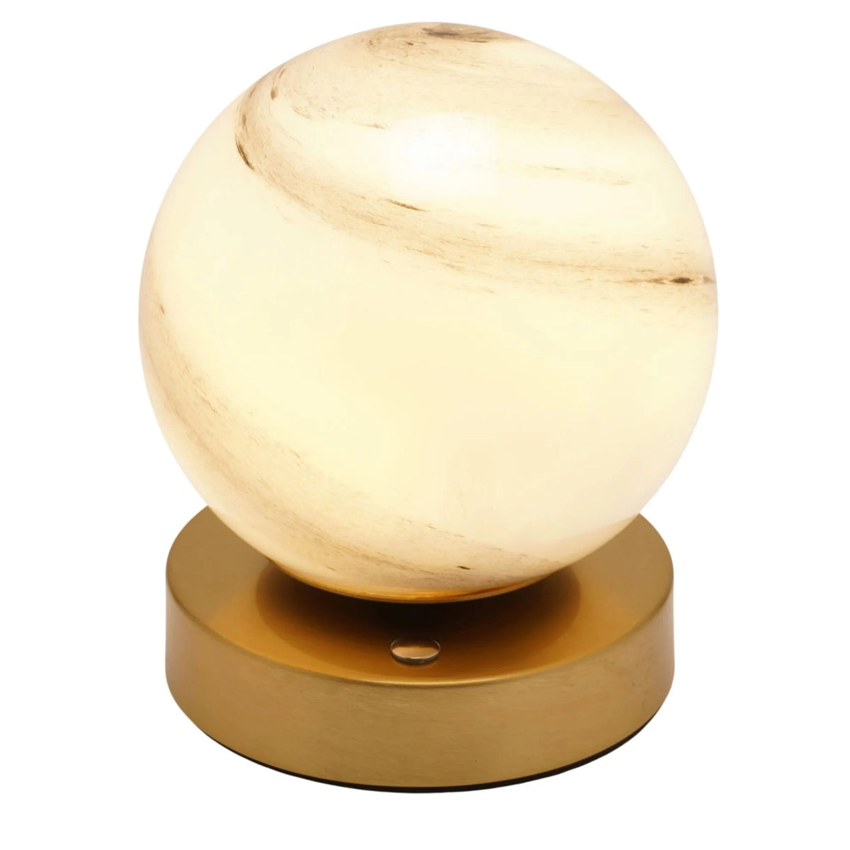 Hestia Marbled Glass Bronze Ball USB LED Touch | Table Lamp