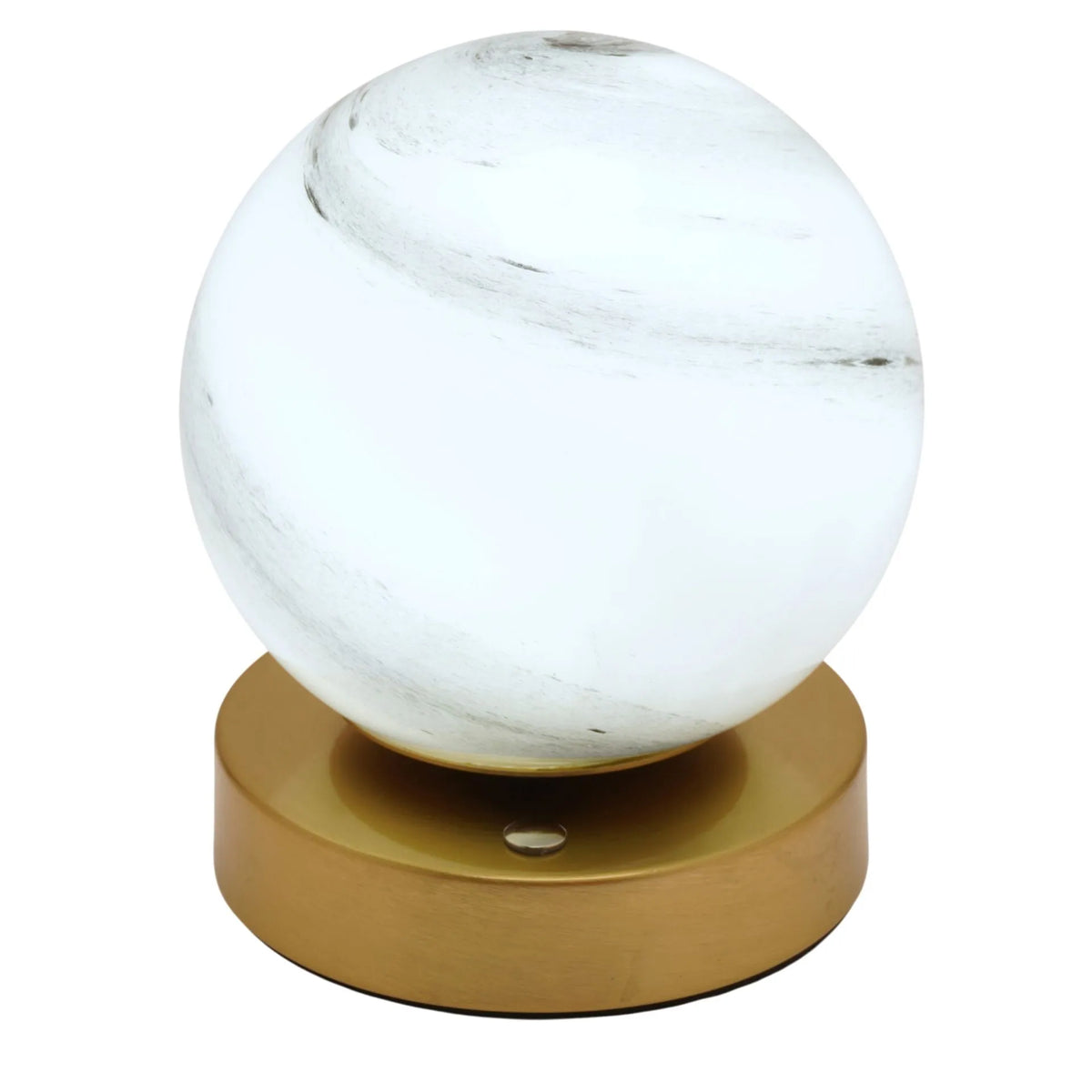 Hestia Marbled Glass Bronze Ball USB LED Touch | Table Lamp