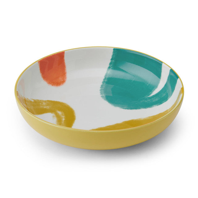 Yellow Abstract Pasta Bowl