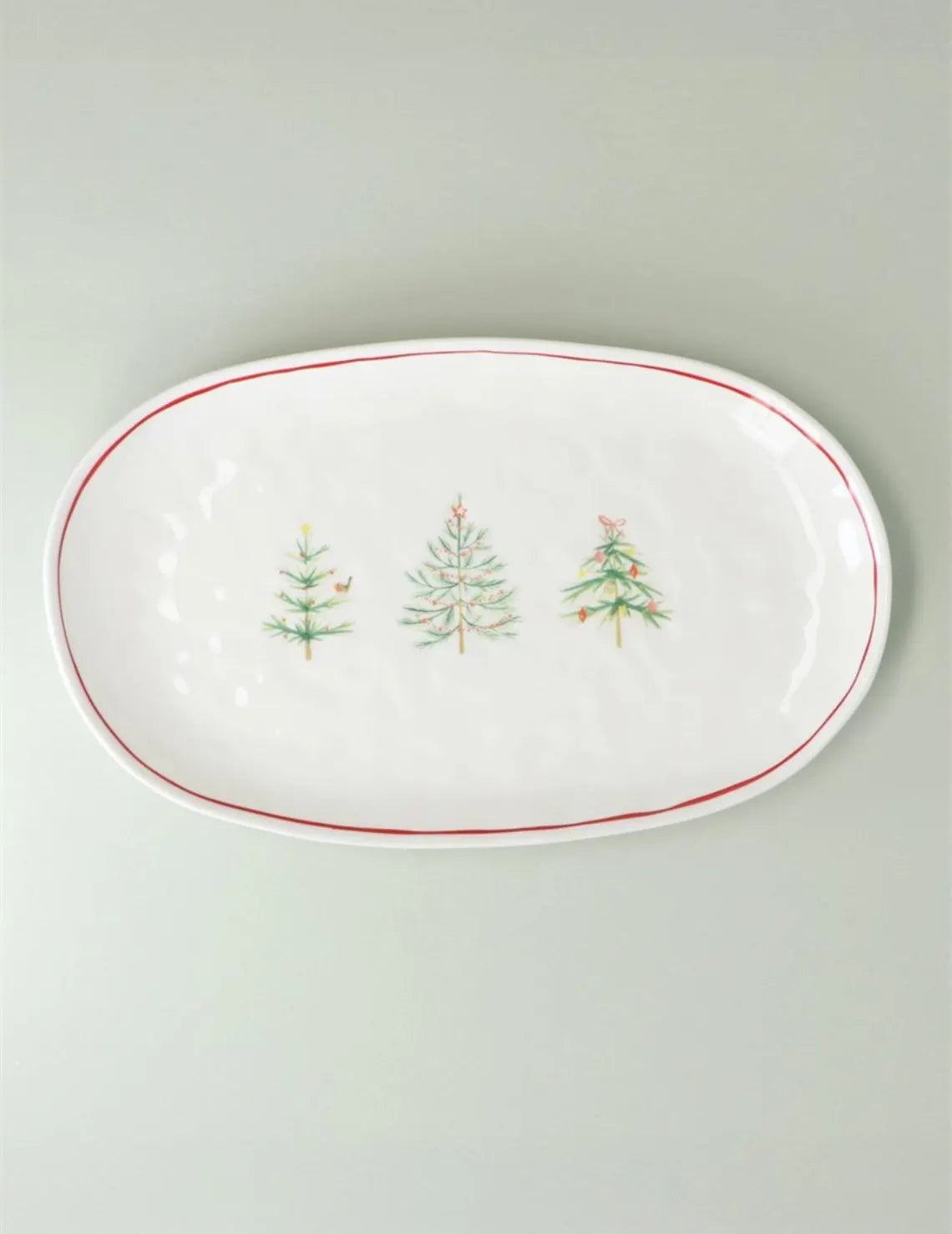 Stoneware Oval Plate 27cm | Scandi Trees
