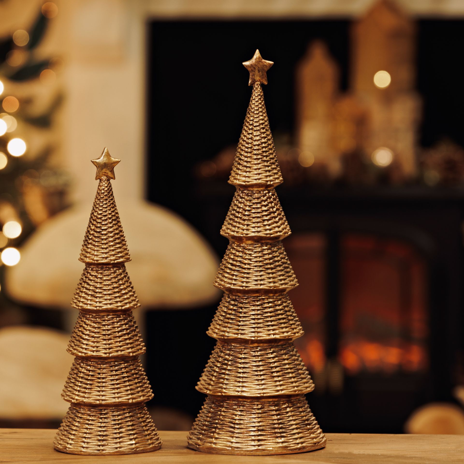 Rattan Effect Resin Christmas Tree | 40cm