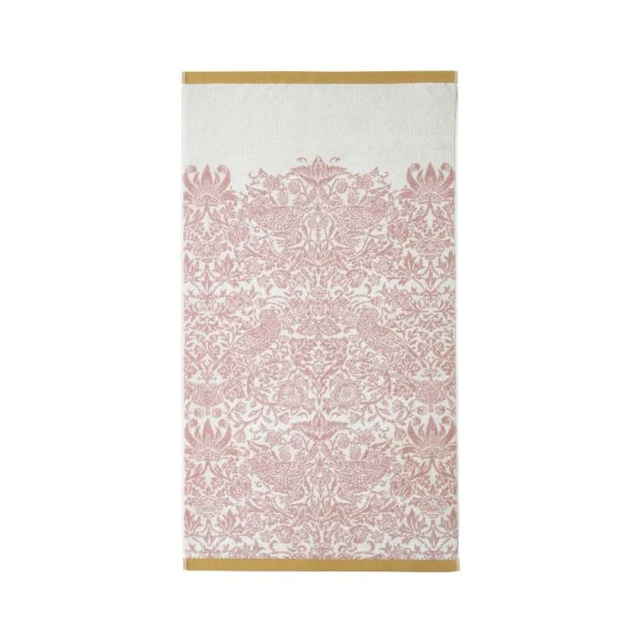Strawberry Thief | Plaster Pink Bath Towel