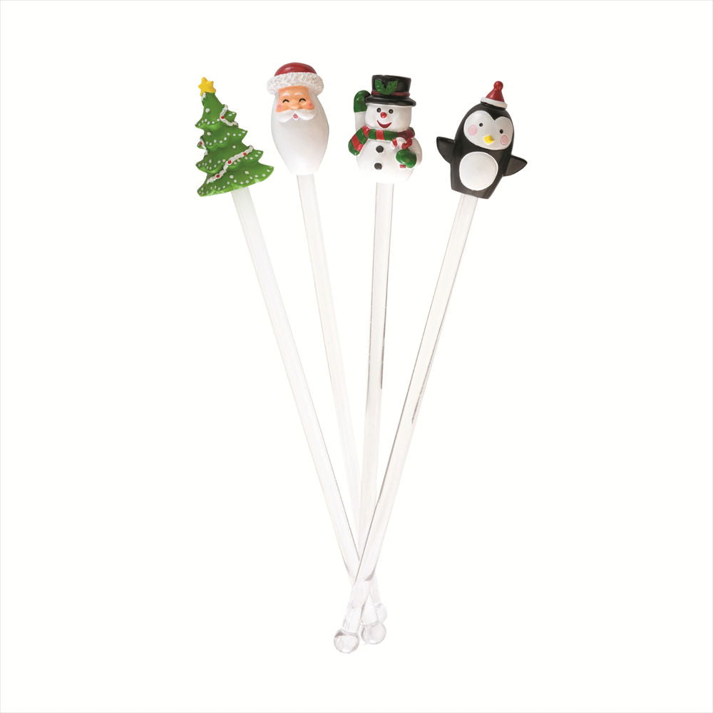 Set of 4 Christmas Stirrers