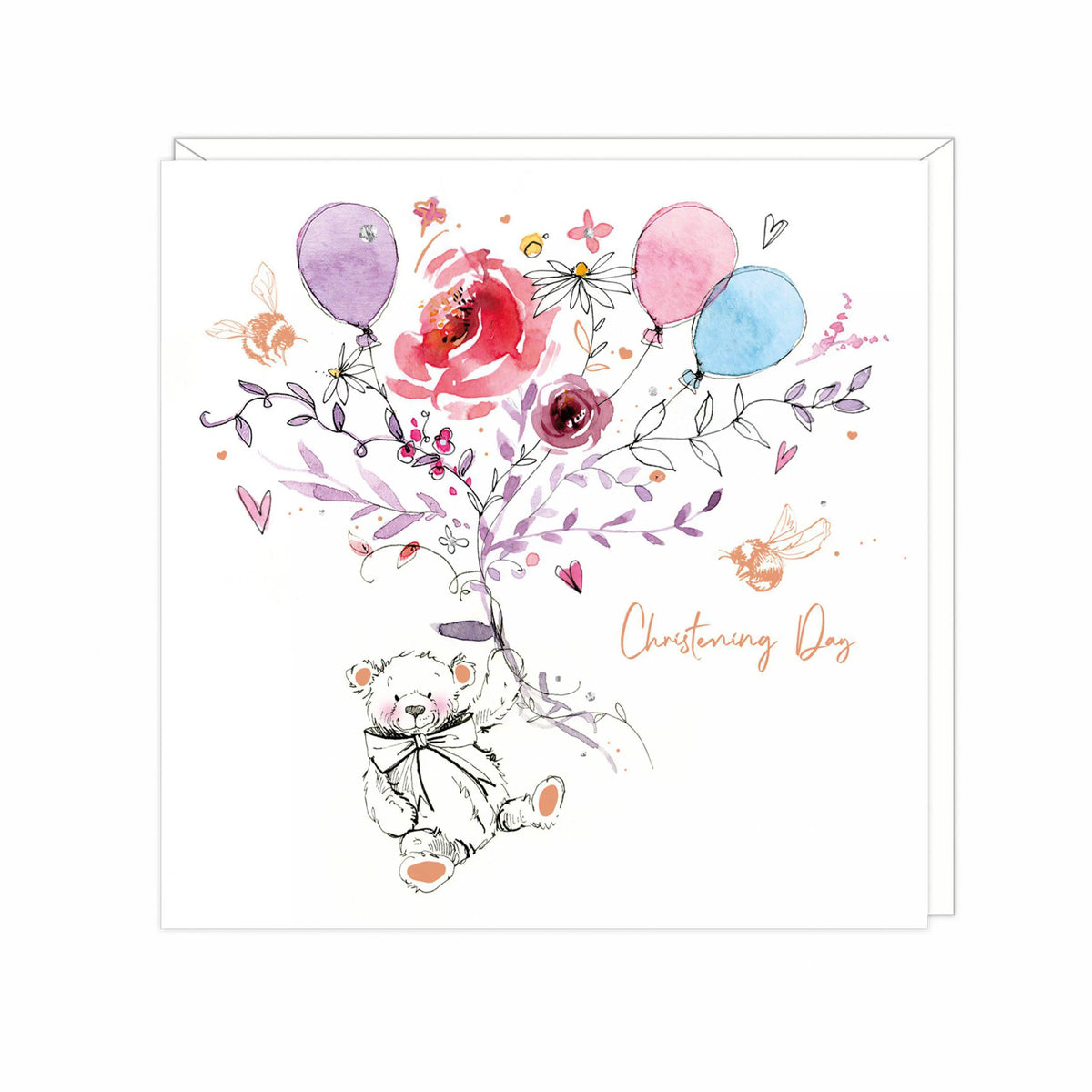 Fleur Christening Greetings Card