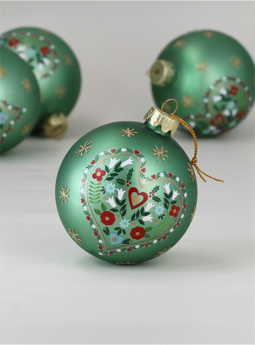 Bauble - Matt Green Alpine Heart