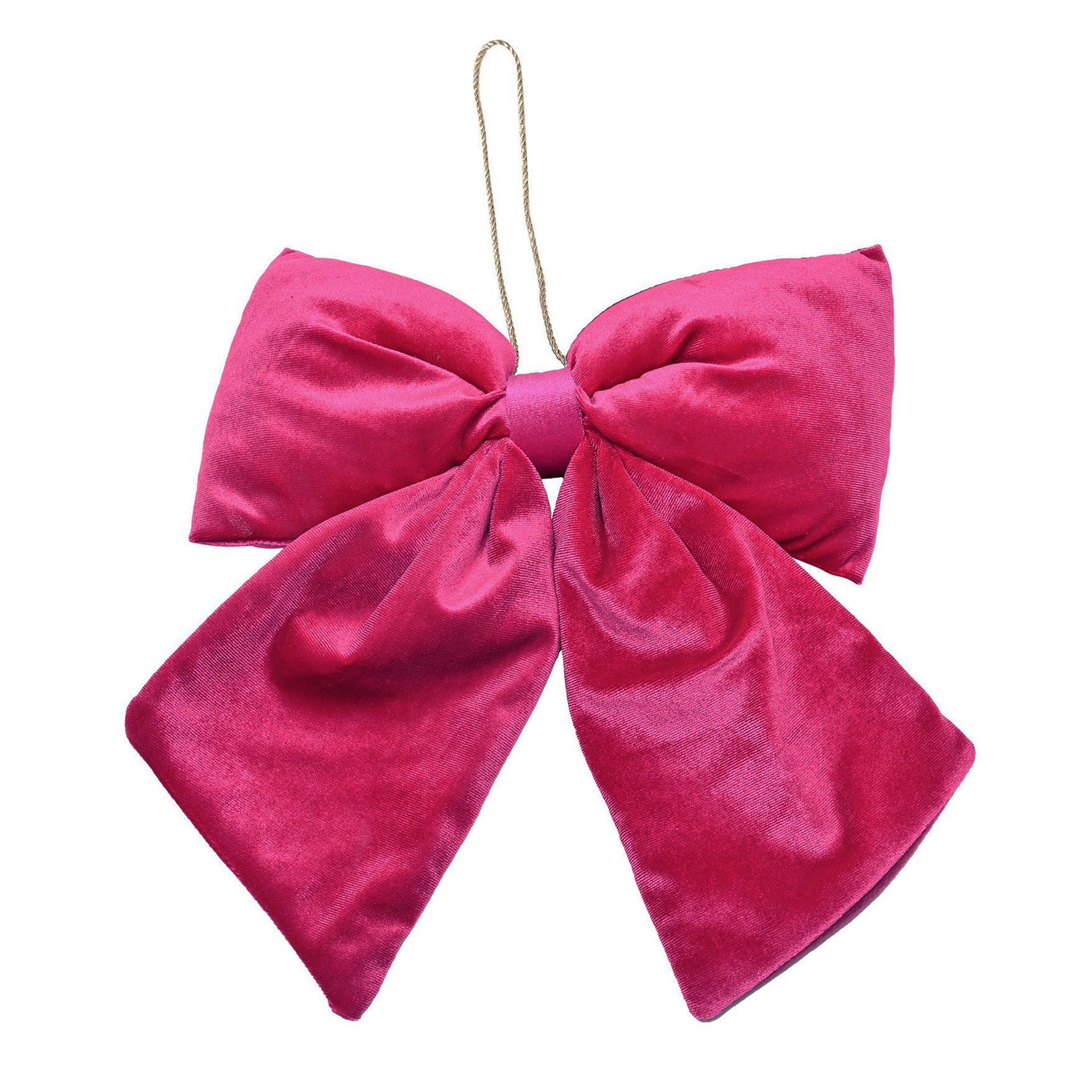 Raspberry Pink Velvet Hanging Bow