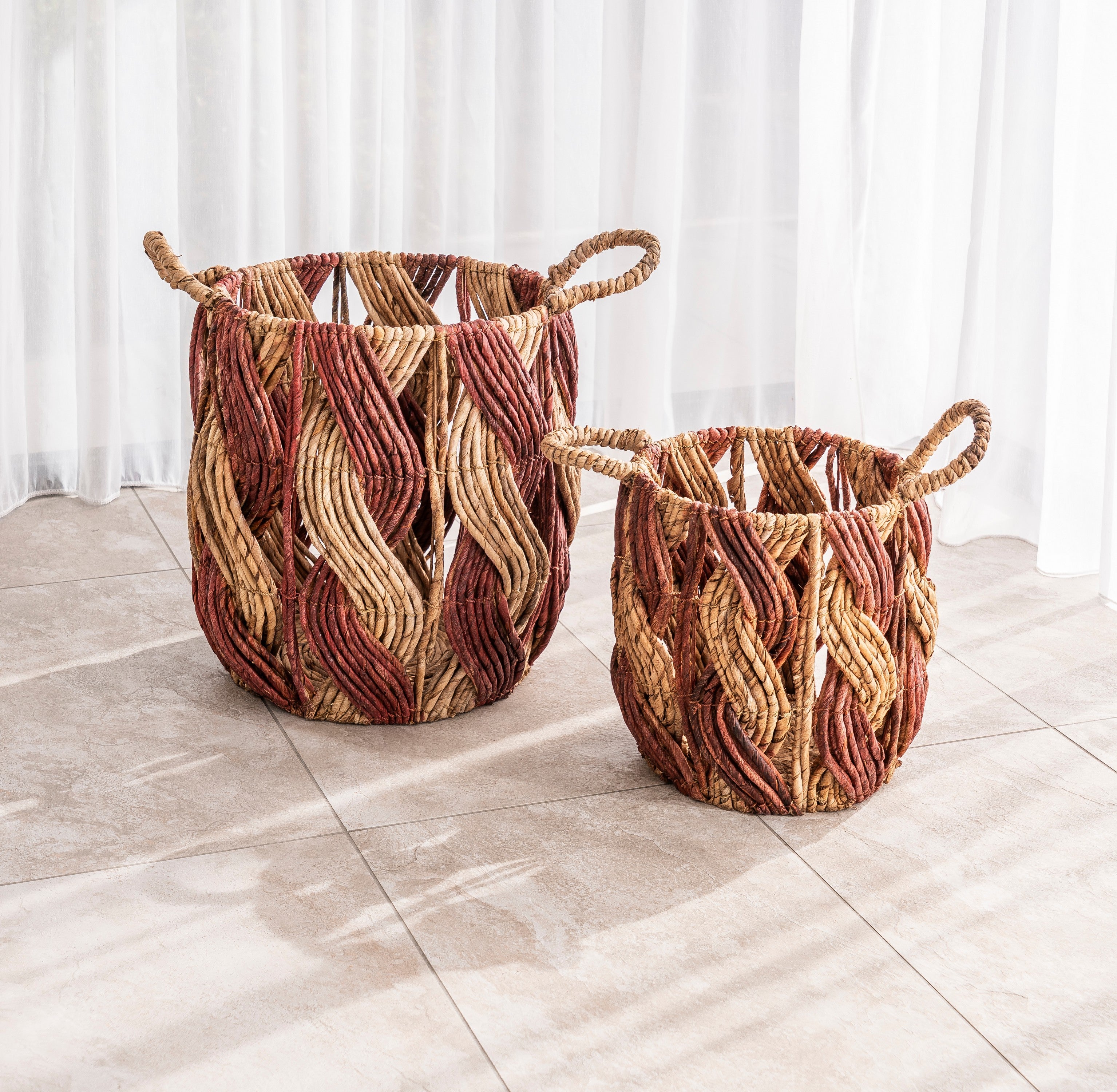 Double Wave Terracotta Baskets