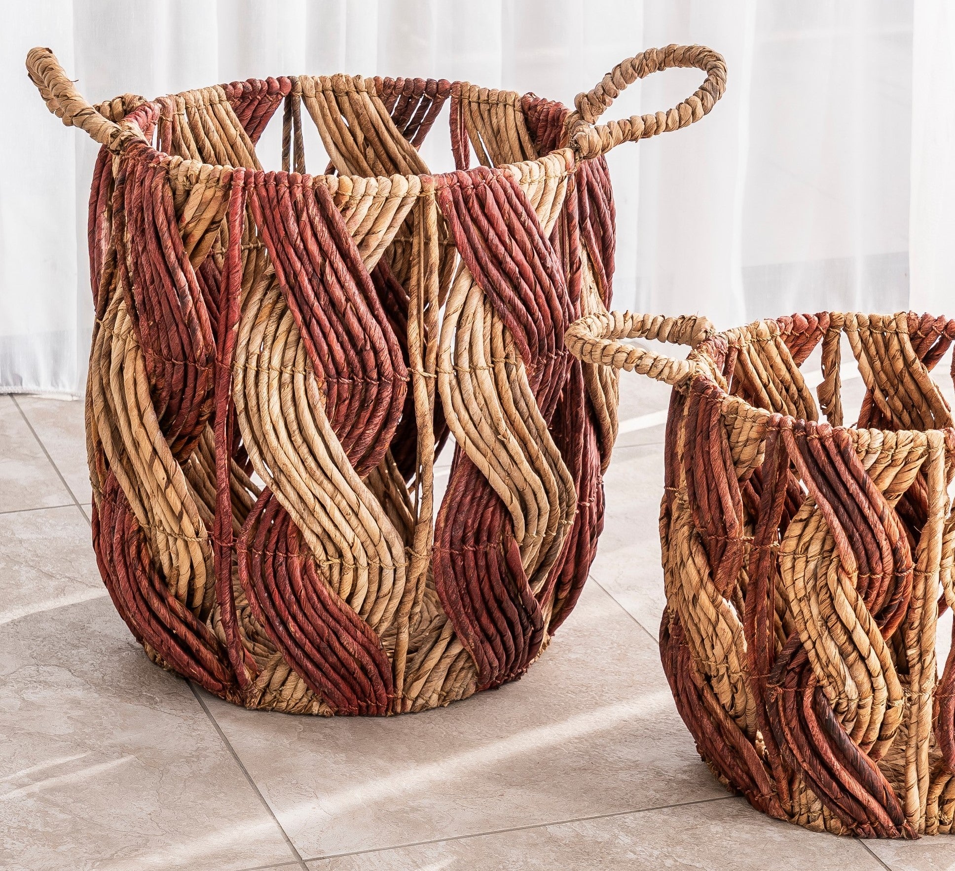 Double Wave Terracotta Baskets
