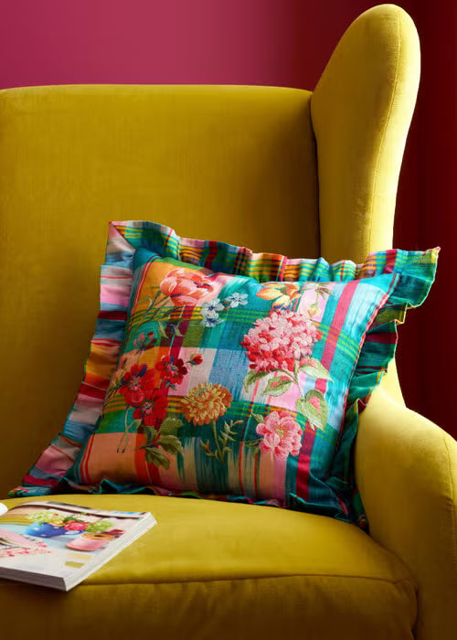 Wanderweave Ikat Check 43x43cm Filled Cushion Bright