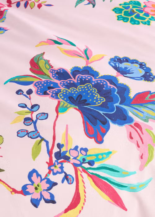Flourish Floral 100% Cotton Reversible Duvet Cover Set Bright