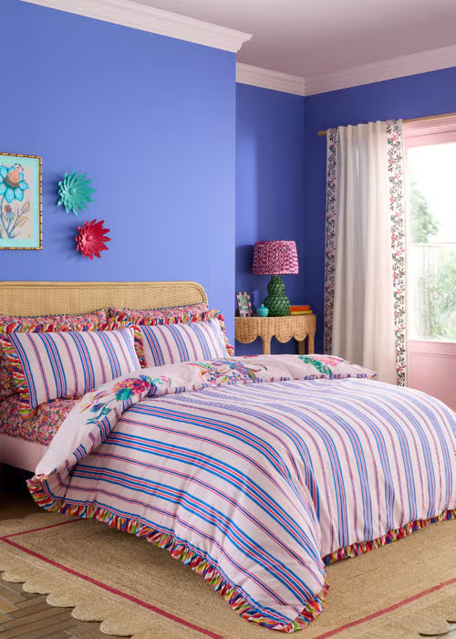 Flourish Floral 100% Cotton Reversible Duvet Cover Set Bright