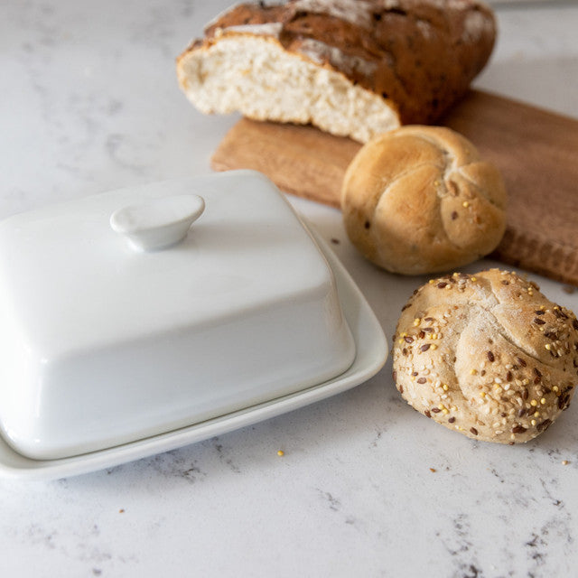 White Porcelain Butter Dish