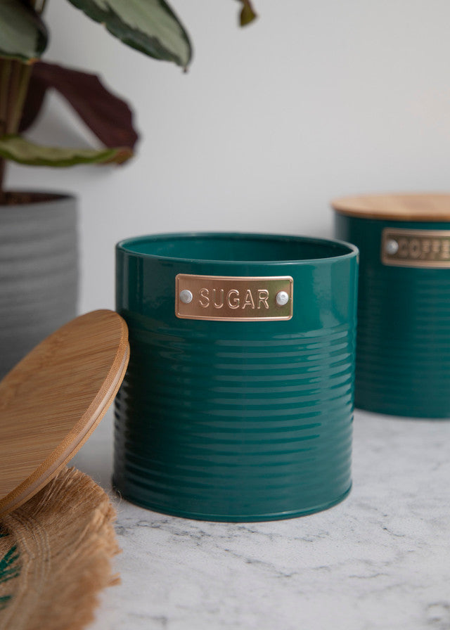 Tea, Coffee and Sugar Canisters Set | Teal