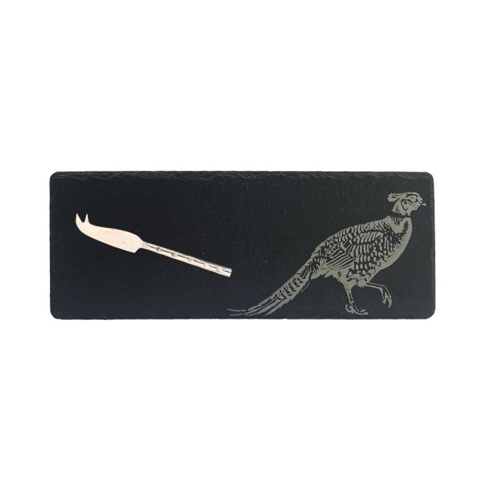 Mini Slate Cheese Board & Knife | Pheasant