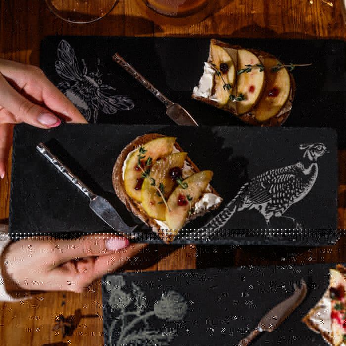 Mini Slate Cheese Board & Knife | Pheasant